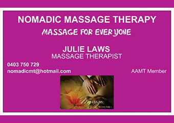 Nomadic Massage Therapy therapist on Natural Therapy Pages