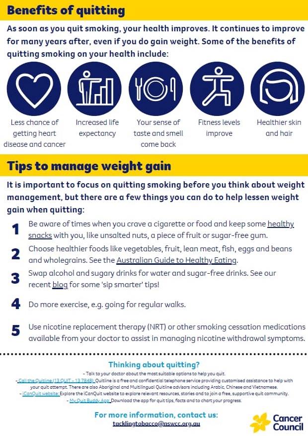 How much weight will you gain after you stop smoking?