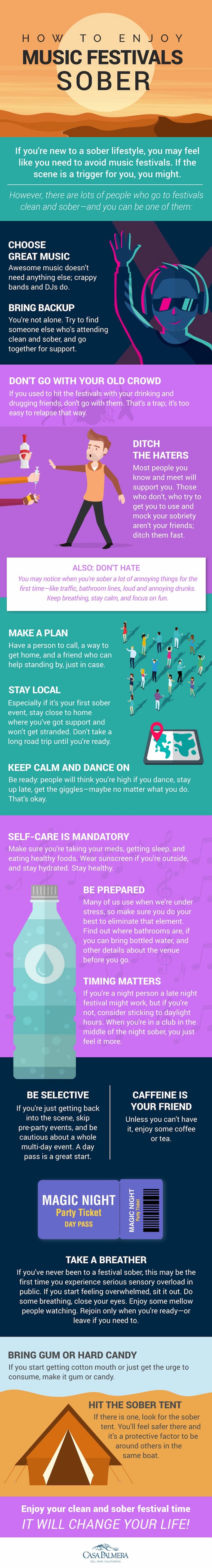 Tips for attending a sober festival & avoiding potential triggers that could jeopardise your sobriety