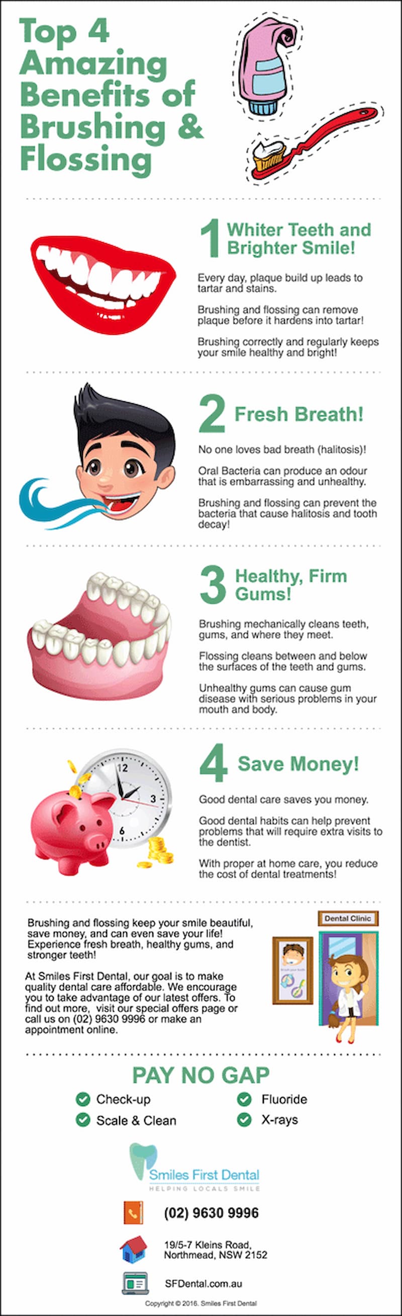 The health benefits of brushing and flossing